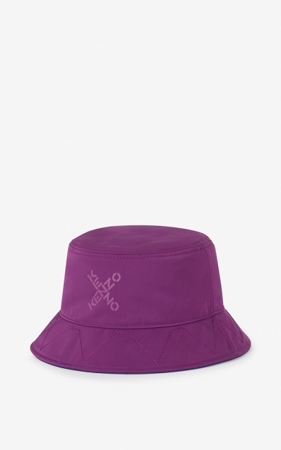 Kenzo Men Reversible Kenzo Sport Bucket Hat Purple